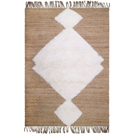 Tapis laine et jute enfant avec franges Elton