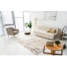 Tapis vintage recyclé marron rayé plat Sigvard Mats