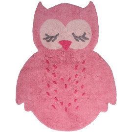 Tapis hibou rose en coton Sweet Pepa Nattiot