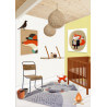 Tapis enfant multicolore à courtes mèches Mr Fox Nattiot