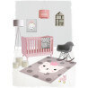 Tapis pour chambre d'enfant gris Lola Polka Nattiot