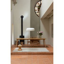 Tapis laine et jute plat tissé main uni naturel Bond