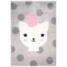 Tapis pour chambre d'enfant gris Lola Polka Nattiot