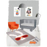 Tapis Nattiot gris pour enfant rectangle Clyde