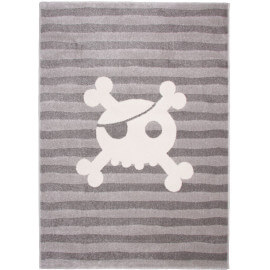 Tapis gris pour chambre d'enfant et bébé Sweet Skull Nattiot