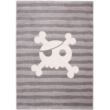 Tapis gris pour chambre d'enfant et bébé Sweet Skull Nattiot