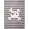 Tapis gris pour chambre d'enfant et bébé Sweet Skull Nattiot