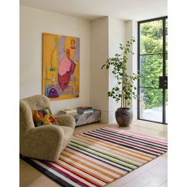 Tapis viscose et laine rayé tufté main moderne Calla
