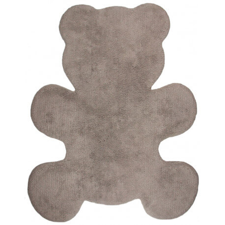 Tapis bébé taupe en coton lavable en machine Little Teddy Nattiot