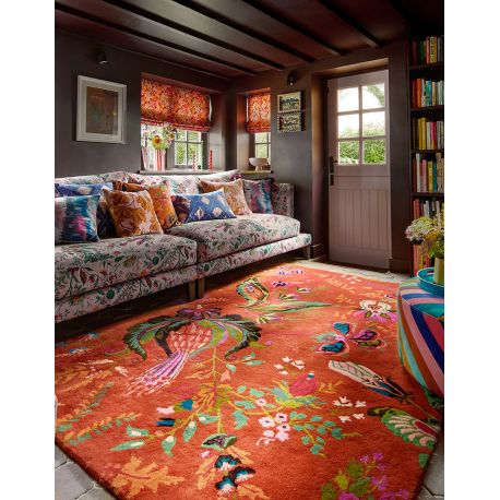 Tapis tufté main laine floral design Kelapa