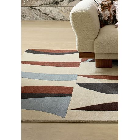 Tapis Moderne Abstrait Multicolore – Laine & Coton Touffeté Main – 8x10 Ft – The Modern Rug Sonam-01