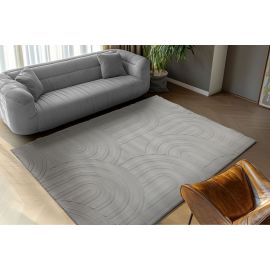 Tapis géométrique doux relief moderne Kimo