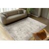 Tapis courtes mèches vintage rayé gris Sila