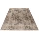 Tapis courtes mèches vintage rayé gris Sila