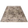 Tapis courtes mèches vintage rayé gris Sila