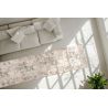 Tapis courtes mèches vintage rayé gris Sila