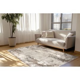 Tapis design rectangle abstrait taupe Wira
