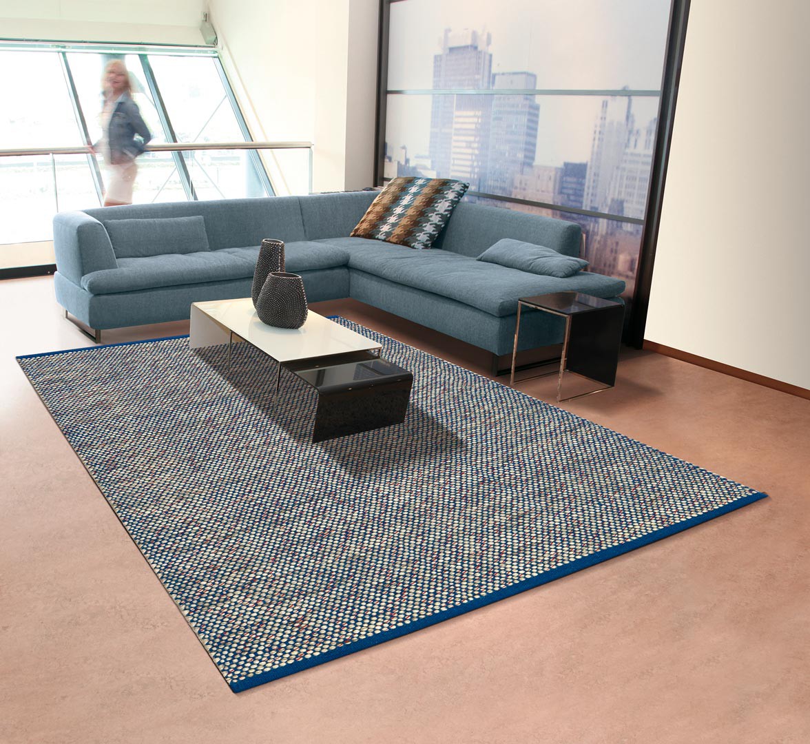  Tapis  de  salon  plat style moderne  bleu Halo Arte Espina