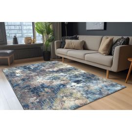 Tapis abstrait bleu moderne rectangle Rilo