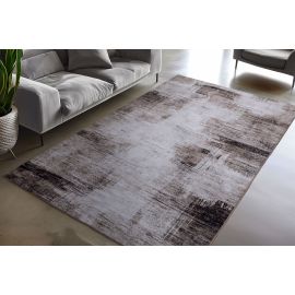 Tapis abstrait beige lavable en machine design Baso