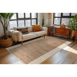 Tapis jute et coton naturel rectangle Jima