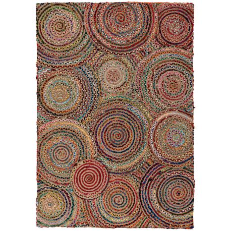 Tapis graphique multicolore jute et coton Sumo