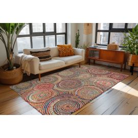 Tapis graphique multicolore jute et coton Sumo