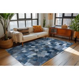 Tapis coton recyclé moderne Jeans Quiva