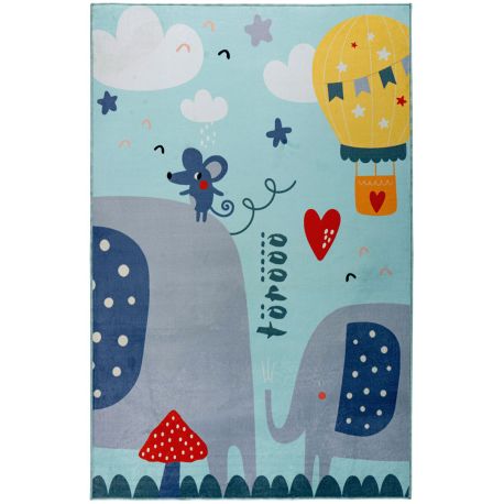 Tapis chambre enfant rectangle lavable en machine Aranda