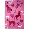 Tapis pour fille rose en polypropylène Jessy