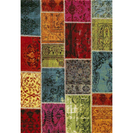 Tapis patchwork multicolore pour chambre Emmett