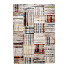 Tapis crème en polypropylène géométrique Eloi