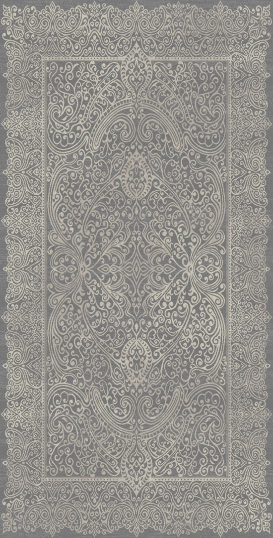 Tapis contemporain gris en polyester doux Pania