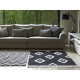 Tapis lavable en machine en coton naturel noir et beige Zig-Zag Lorena Canals