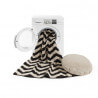 Tapis lavable en machine en coton naturel noir et beige Zig-Zag Lorena Canals