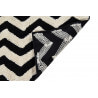 Tapis lavable en machine en coton naturel noir et beige Zig-Zag Lorena Canals