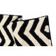 Tapis lavable en machine en coton naturel noir et beige Zig-Zag Lorena Canals