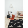 Tapis en coton naturel fait main noir et beige Cactus Stamp Lorena Canals