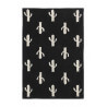 Tapis en coton naturel fait main noir et beige Cactus Stamp Lorena Canals