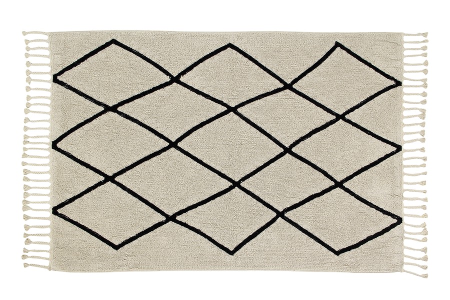 Tapis de salon à franges lavable en machine Eva