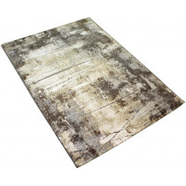 Tapis en polyester effet rayé beige Senja