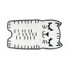 Tapis en forme de chat noir et blanc en coton Charlie Nattiot