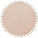 Tapis rond en jute rose avec franges et lurex Heloïse Nattiot