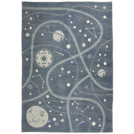 Tapis rond tendance noir et blanc Allen par Nattiot