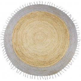 Tapis rond en jute avec franges pour chambre d'enfant Aslesha Nattiot