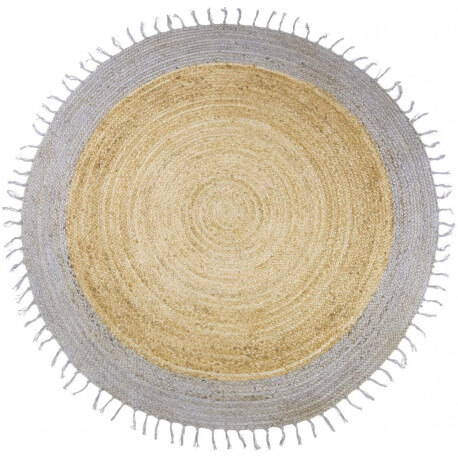 Tapis rond en jute avec franges pour chambre d'enfant Aslesha Nattiot