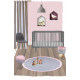 Tapis enfant rond en coton tressé main rose Brenda Nattiot