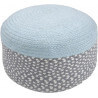 Pouf en coton tressé main bleu Brenda