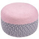 Pouf en coton tressé main rose Brenda