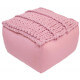 Pouf en coton crocheté main rose Néo Nattiot